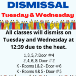 Early Dismissal for 8/30 and 8/31/2022