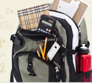 Picture of backpack and school supplies